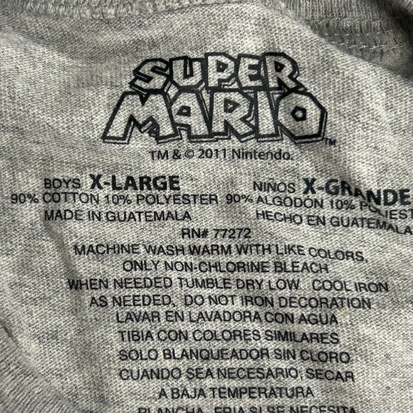 Super Mario Gamer Approved Graphic T-Shirt Boys XL NWT - Picture 5 of 6